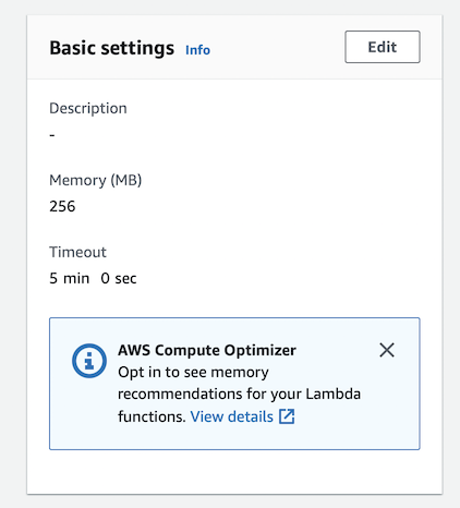 Lambda Settings