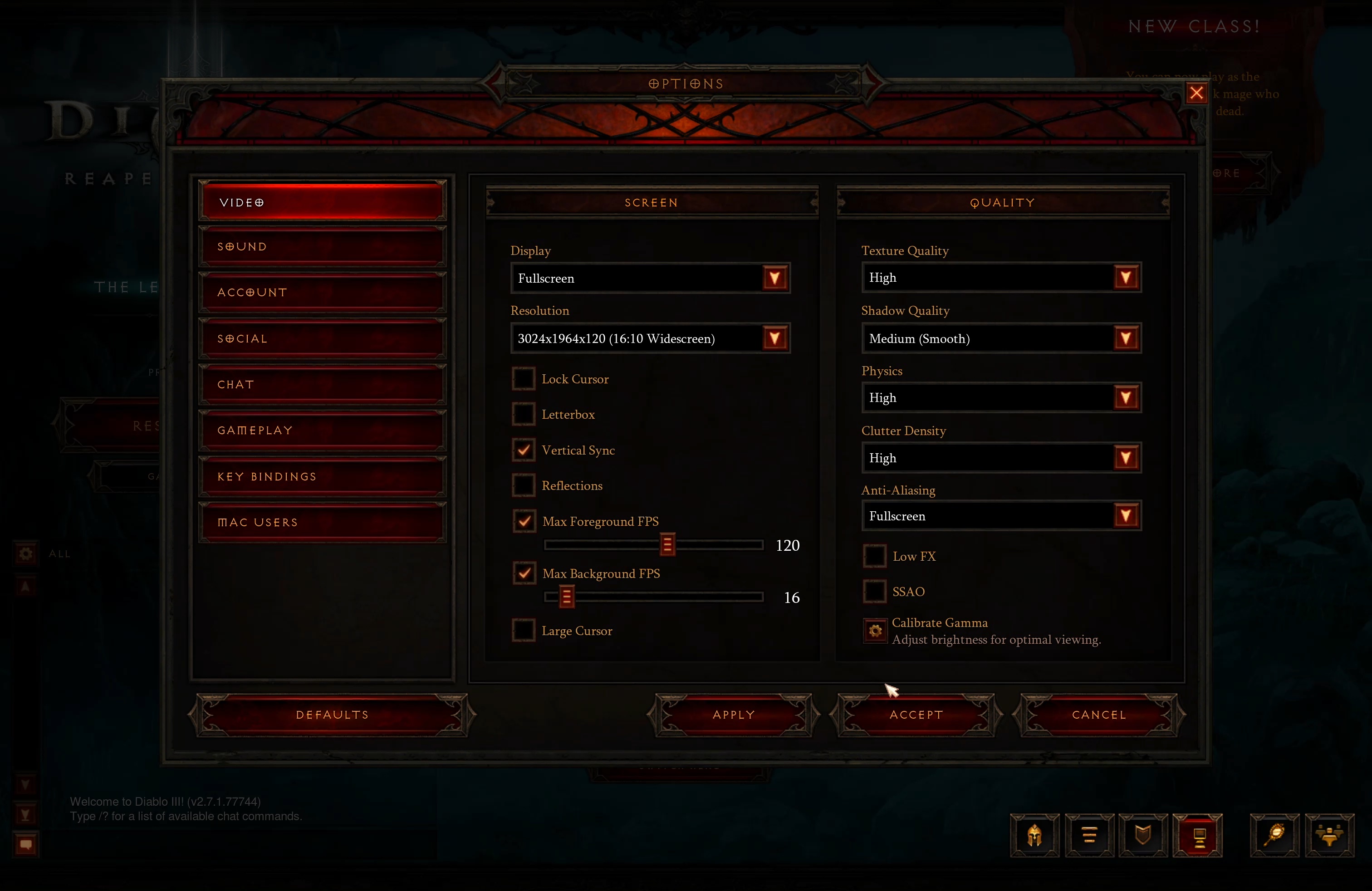 Diablo 3 Settings