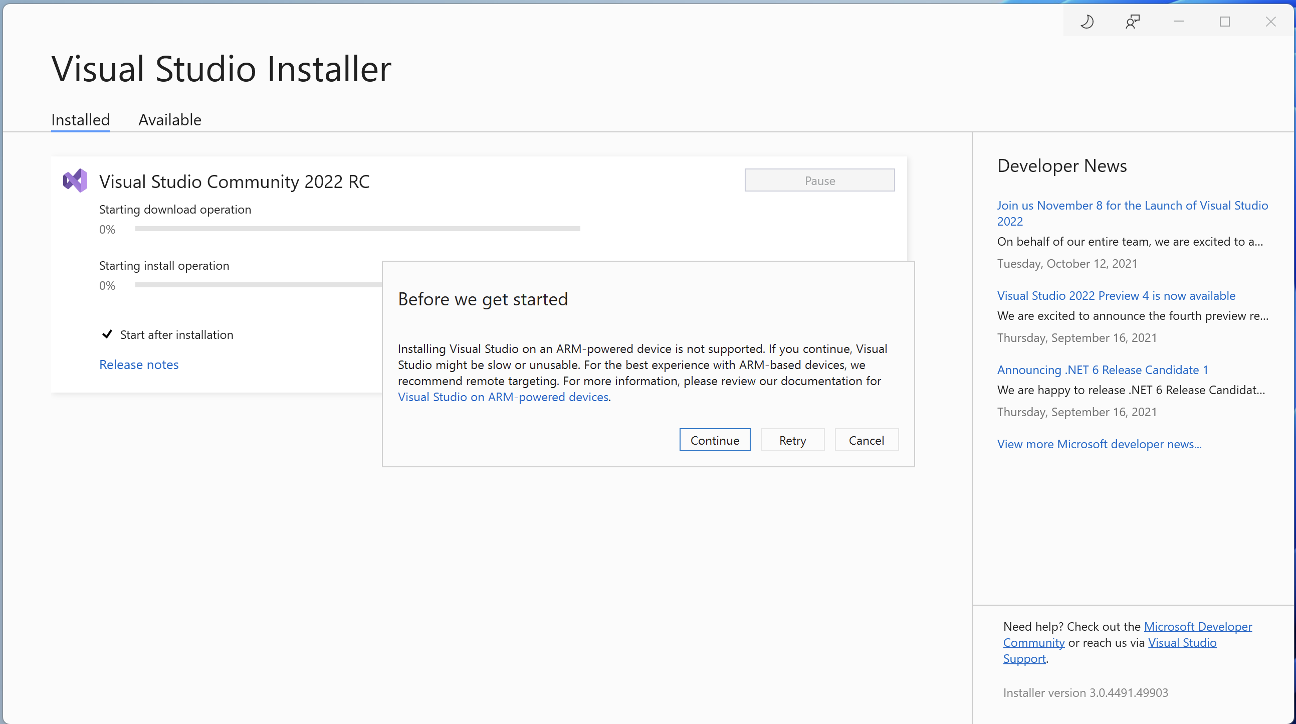 Visual Studio Installer